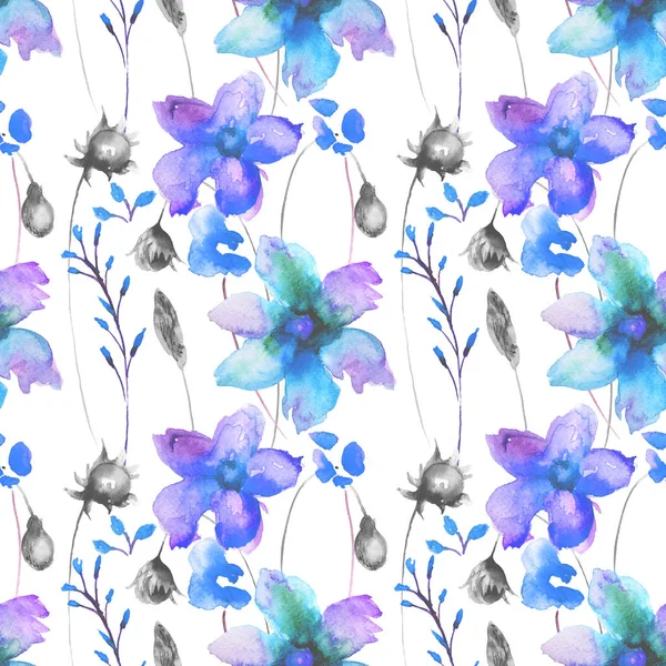 Seamless pattern with Wild flowers — Stock Photo, Image