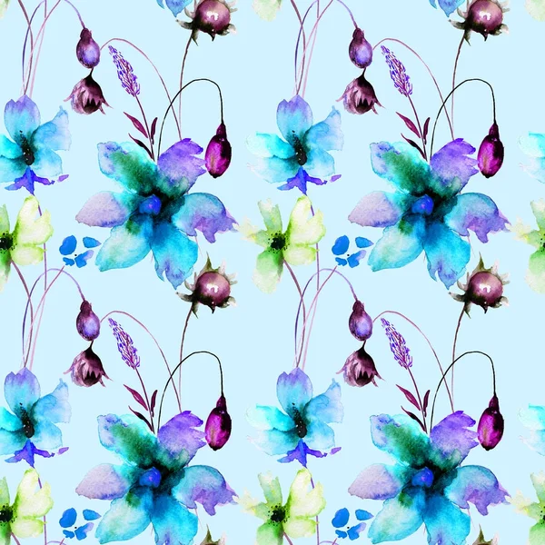 Безшовні візерунок з Гербер стилізовані квіти — стокове фото