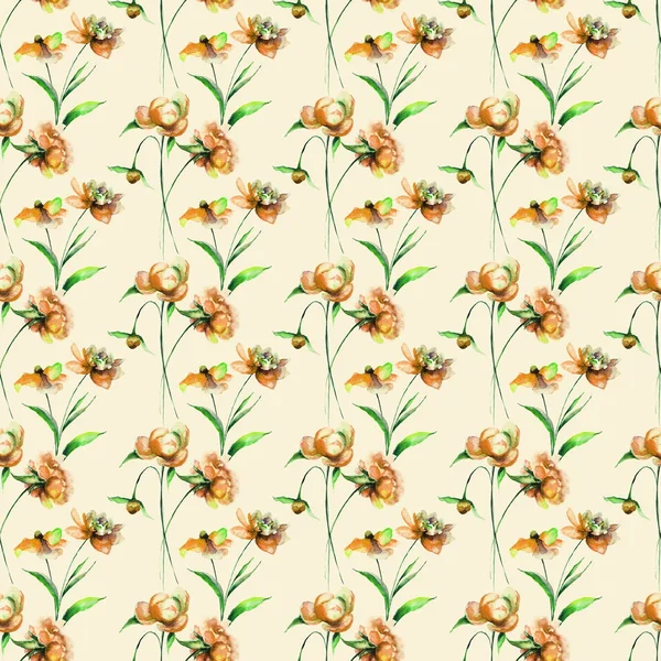 Naadloos patroon met pioenroos bloemen — Stockfoto
