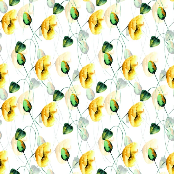 Naadloos patroon met papaver bloemen — Stockfoto