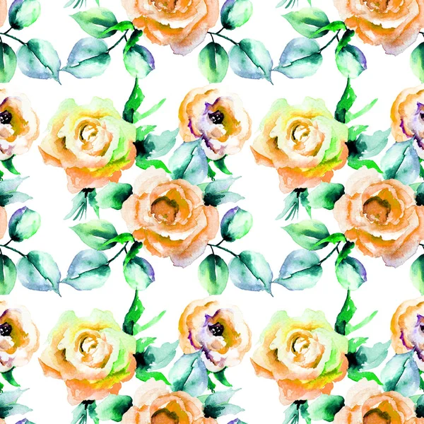 Bezešvé vzory s květy růží — Stock fotografie