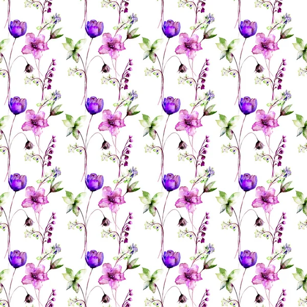 Seamless pattern with stylized flowers — Stock Photo, Image