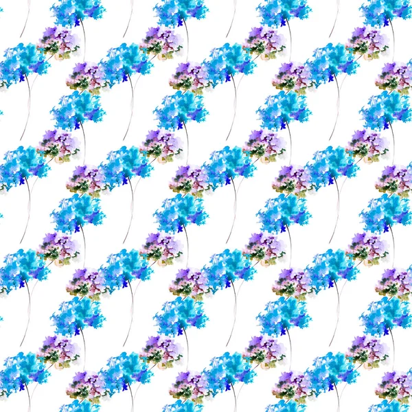 हाइड्रेंजिया फूलों के साथ ग्रीष्मकालीन सीमलेस पैटर्न — स्टॉक फ़ोटो, इमेज