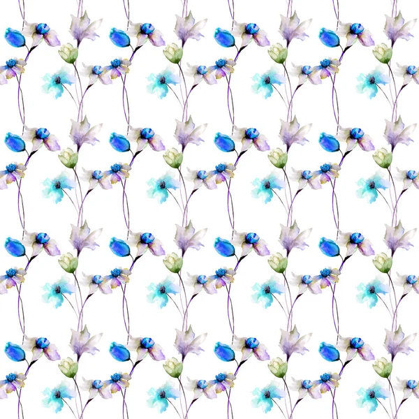 Άνευ ραφής ταπετσαρία με andtulips λουλούδια του Νάρκισσου — Φωτογραφία Αρχείου