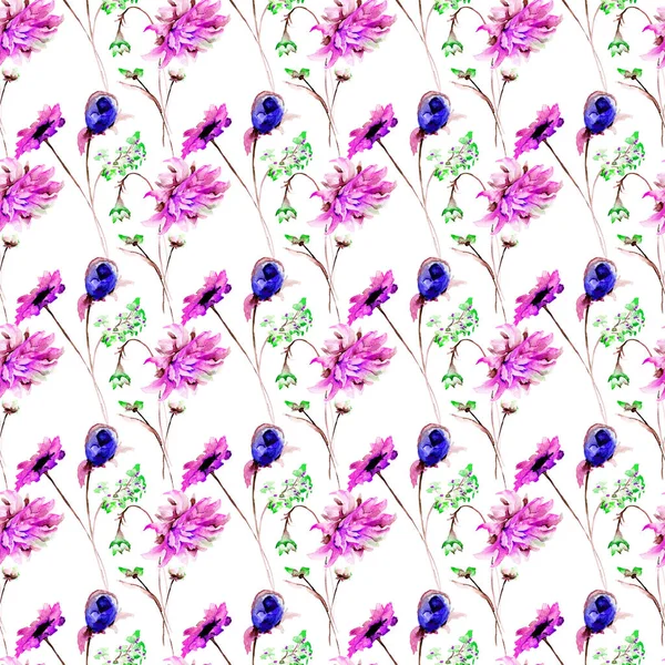 Απρόσκοπτη μοτίβο με λουλούδια — Φωτογραφία Αρχείου