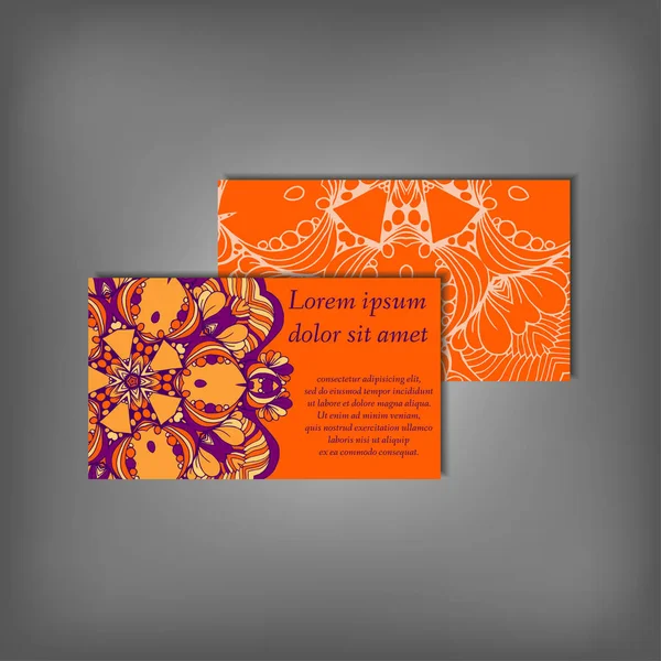 Pomarańczowy eleganckie wizytówki — Wektor stockowy
