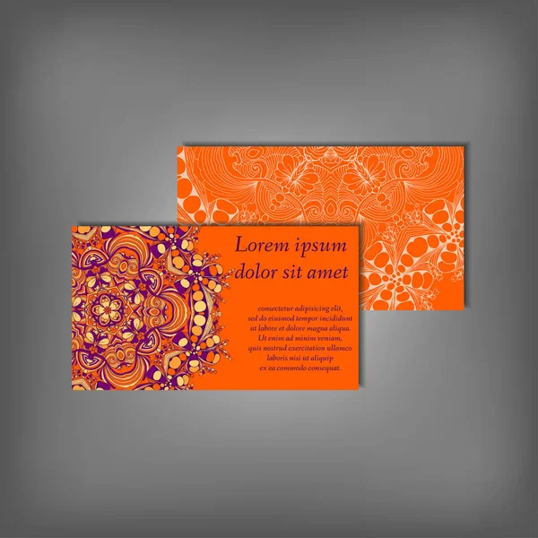 Pomarańczowy eleganckie wizytówki — Wektor stockowy