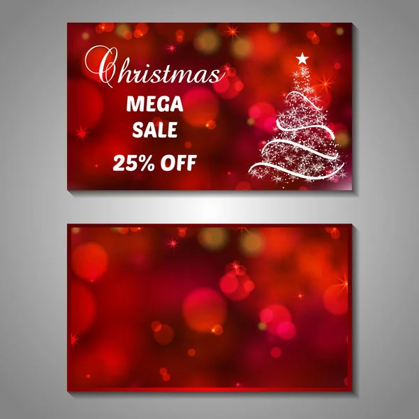 Set Von Stilisierten Weihnachtsbaum Einladung Flyer Verkauf Discont Karte Vorlage — Stockvektor