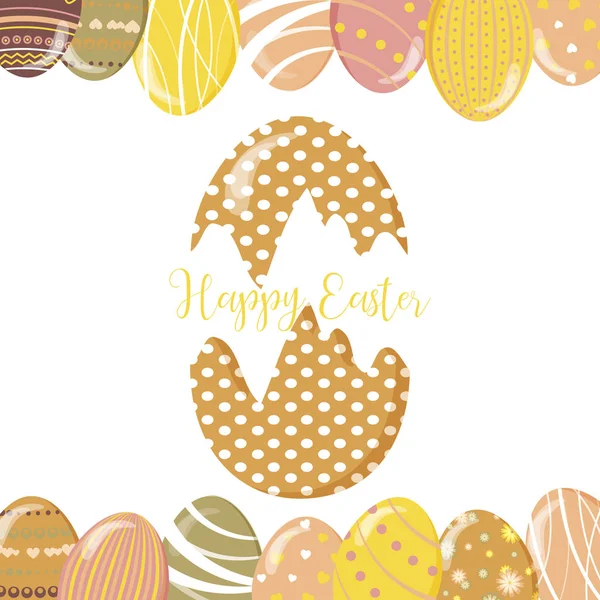 Conjunto de lindo conejito de Pascua. Huevos y flores de Pascua — Vector de stock
