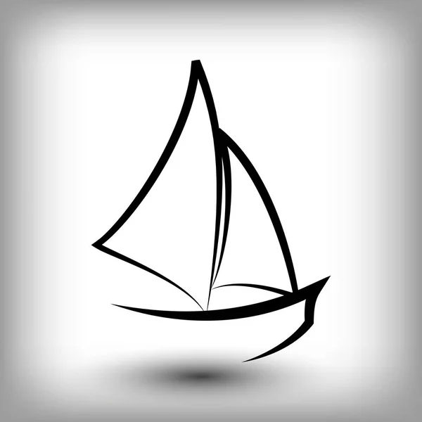 游艇徽标模板。风帆小船剪影. — 图库矢量图片
