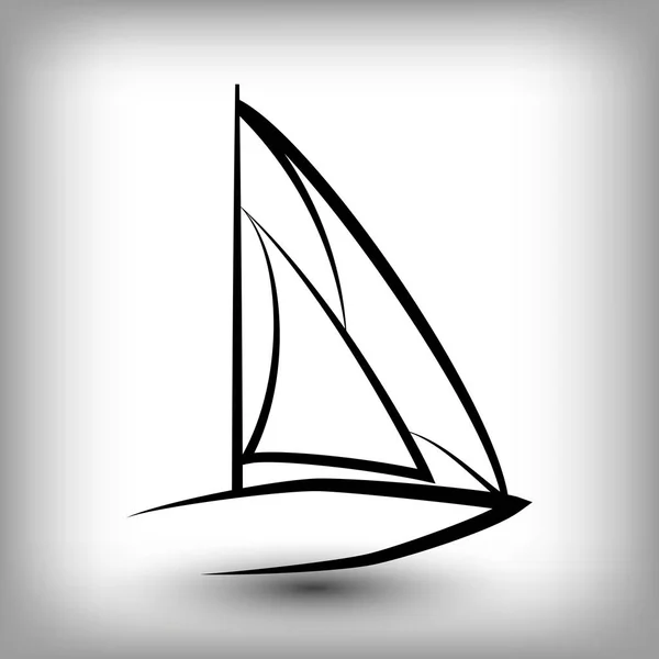 Modelos de logotipo do iate. Silhuetas de barco à vela . — Vetor de Stock