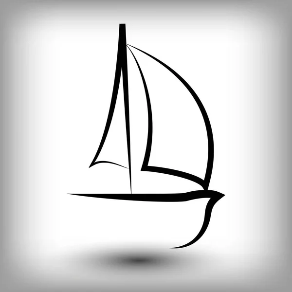 Modelos de logotipo do iate. Silhuetas de barco à vela . — Vetor de Stock
