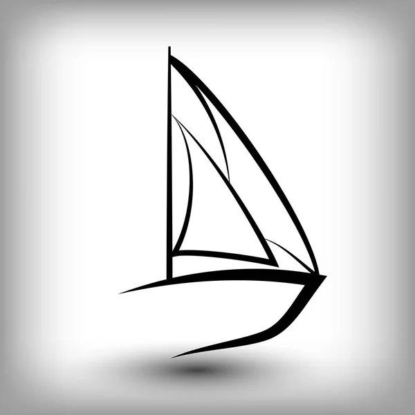 Jachta logo šablon. Siluety lodní plachty. — Stockový vektor
