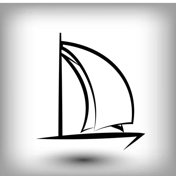 Vorlagen für das Yachtlogo. Silhouetten von Segelbooten. — Stockvektor