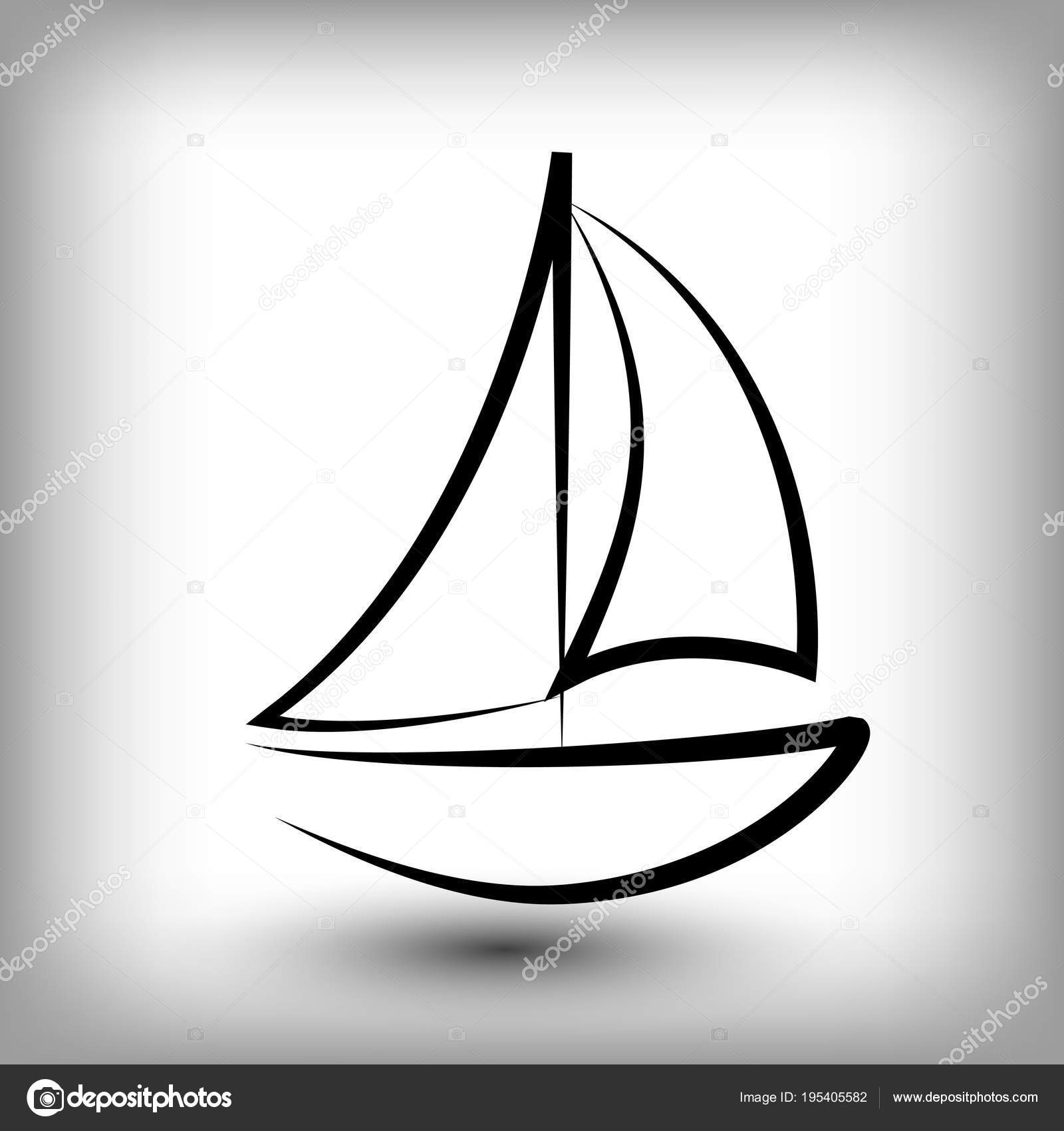 yacht logo templates sail boat silhouettes stock vector