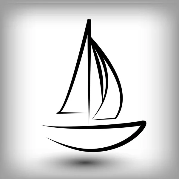 Yacht  logo templates. Sail boat silhouettes. — Stock Vector