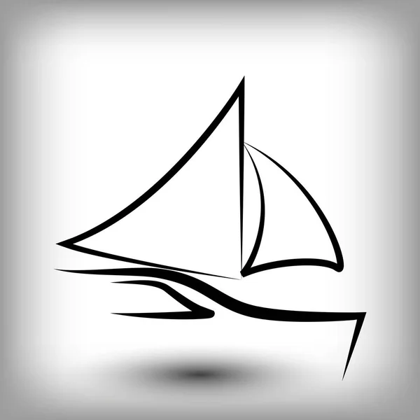 Modelos de logotipo do iate. Silhuetas de barco à vela . — Vetor de Stock