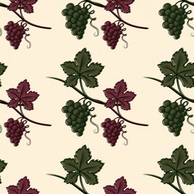 Seamless modeli yeşil ve kırmızı üzüm.