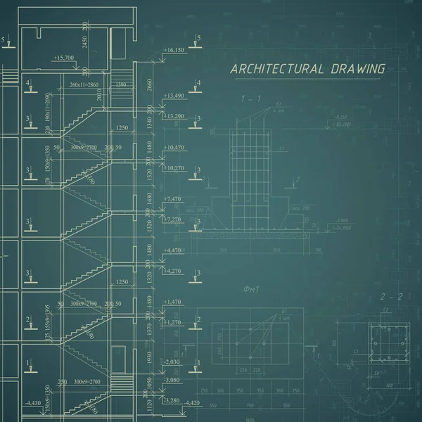 Architectural Blueprint. Building background. — Stock Vector