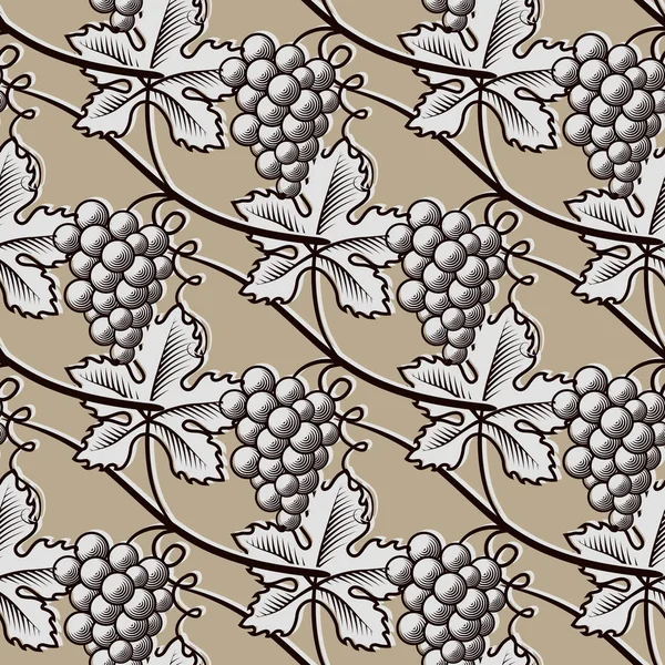 Seamless Pattern of Grape.Vintage Vector.