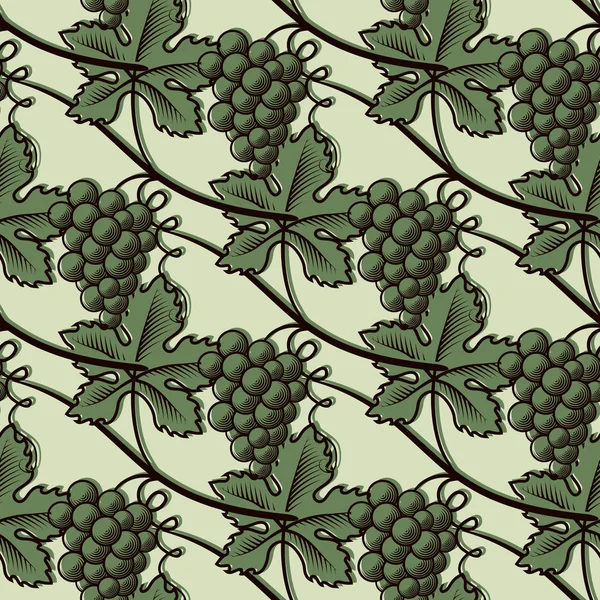Seamless Pattern of Green Grape. — Stock Vector
