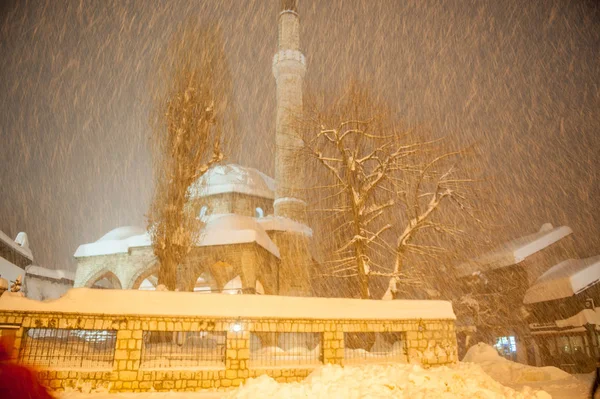 Inverno Antiga Cidade Tradicional Sarajevo Bósnia — Fotografia de Stock