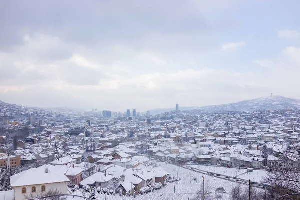 Vista Sulla Città Inverno Vista Panoramica — Foto Stock