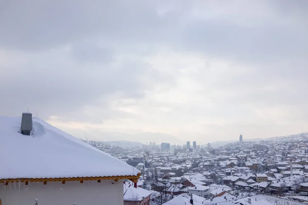 Vista Sulla Città Inverno Vista Panoramica — Foto Stock