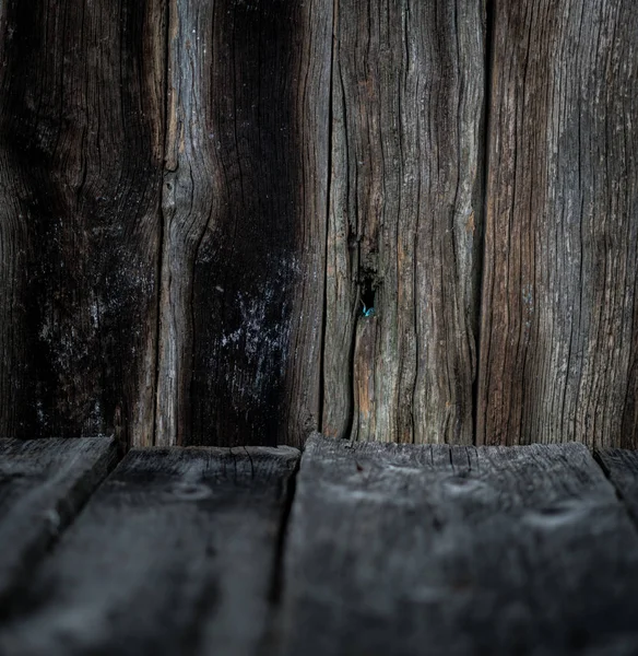 Выветрившийся Старый Деревянный Темный Фон — стоковое фото