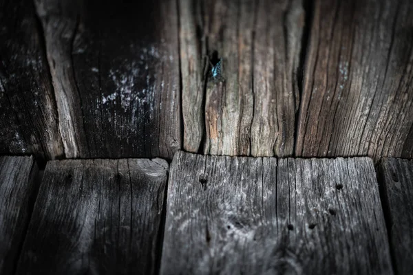 Weathered Velho Fundo Escuro Madeira — Fotografia de Stock