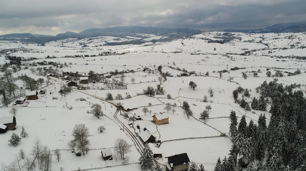 Luchtfoto Landelijke Winterplaats — Stockfoto