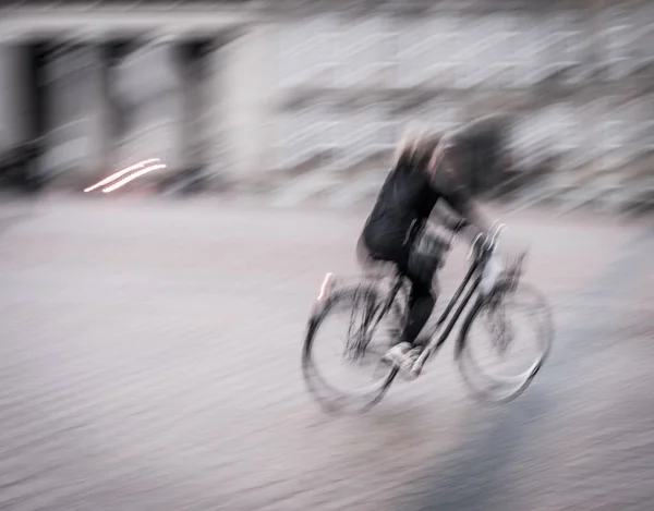 Városi Ingázás Kerékpáron Otthonról Munkára — Stock Fotó