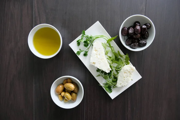 Pequeno Almoço Saudável Mediterrâneo Leve Simples Dieta Cetogénica — Fotografia de Stock
