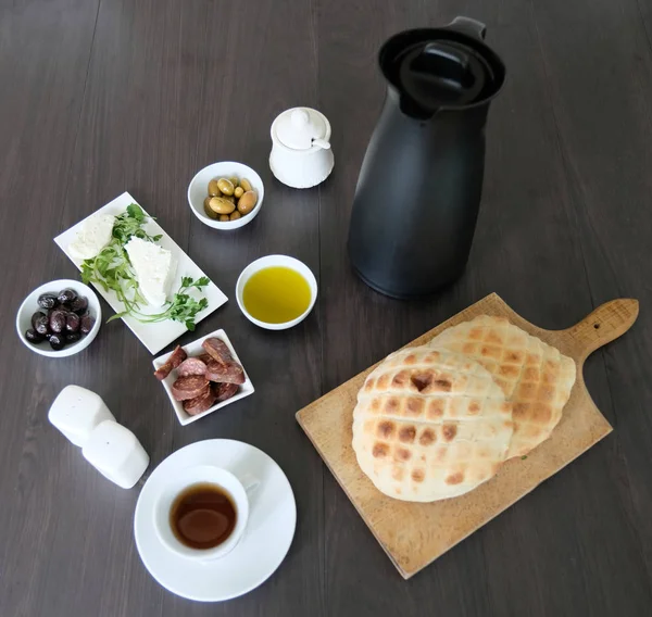 Jednoduchá Zdravá Středomořská Snídaně — Stock fotografie