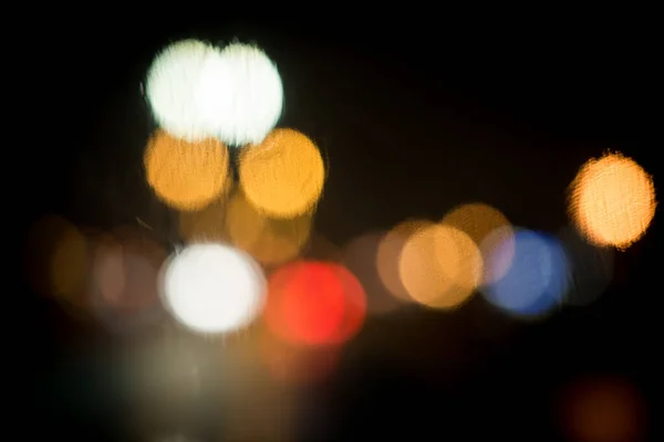 Stadsnacht Wazig Verkeerslichten — Stockfoto