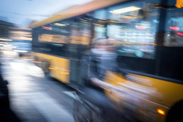 Rush evening hour and people in movement