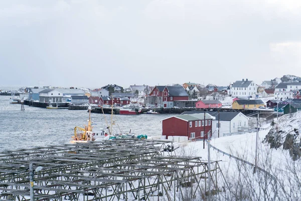 Bellissimo Lofoten Scandinavo Settentrionale Inverno — Foto Stock