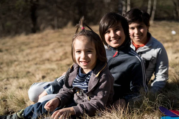 Boy Autumn Countryside Meadow — Stock Photo, Image