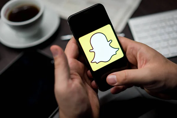 Νέα Υόρκη Νέα Υόρκη Usa 2019 Λογότυπο Του Snapchat Στο — Φωτογραφία Αρχείου