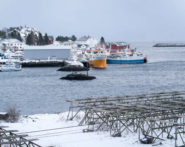 Krásný Severní Skandinávský Lofoten Zimě — Stock fotografie