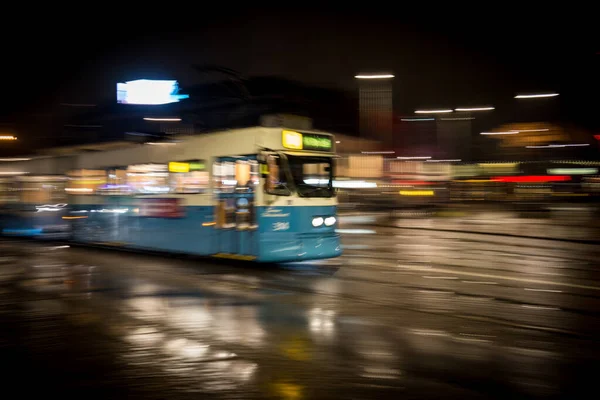 Kommunal Kollektivtransport Natten – stockfoto