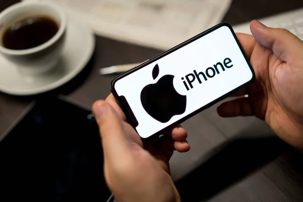 Νέα Υόρκη Νέα Υόρκη Usa 2019 Λογότυπο Της Apple Iphone — Φωτογραφία Αρχείου