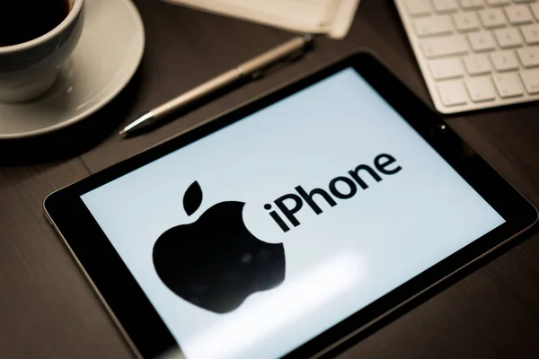 New York New York Usa 2019 Logo Telefonu Apple Ipadzie — Zdjęcie stockowe