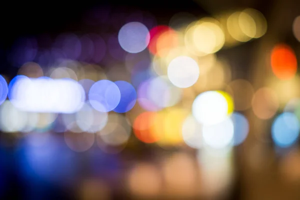 Şehir Gecesi Trafik Işıkları Bulanıklaştı Stok Fotoğraf