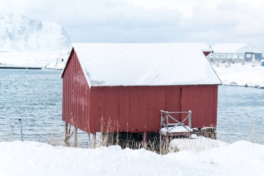 Kışın güzel İskandinav Lofoten 'i
