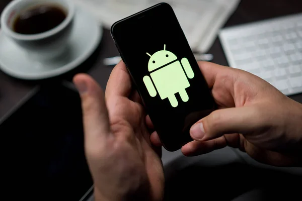 Νέα Υόρκη Νέα Υόρκη Usa 2019 Λογότυπο Του Android Στο — Φωτογραφία Αρχείου