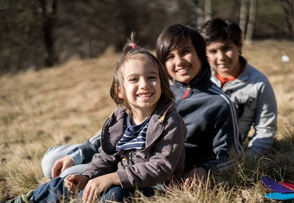 Boy Autumn Countryside Meadow — Stock Photo, Image