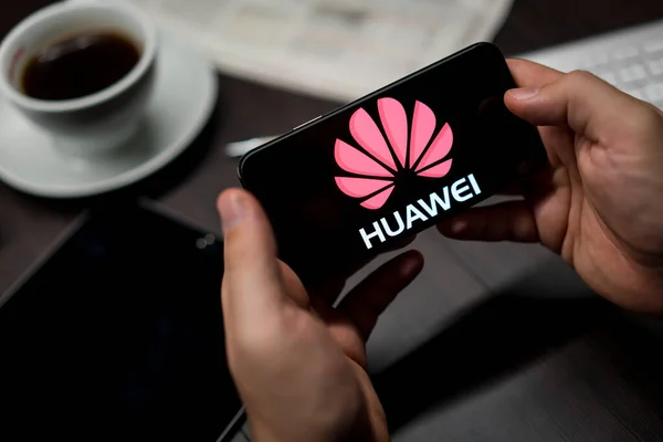 Νέα Υόρκη Νέα Υόρκη Usa 2019 Λογότυπο Της Huawei Στο — Φωτογραφία Αρχείου