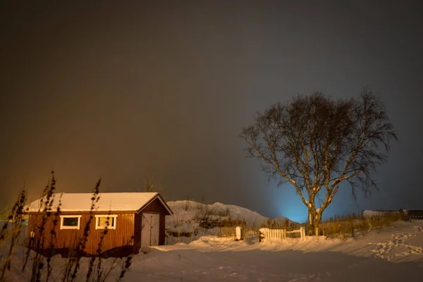 Сельская Зимняя Сцена Северной Скандинавии — стоковое фото