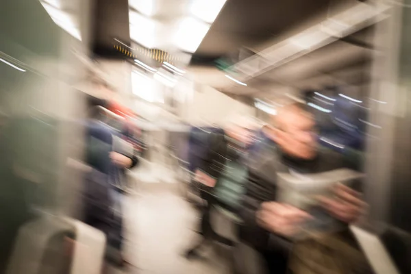 Train Coming Downtown Station Motion — Stock Photo, Image